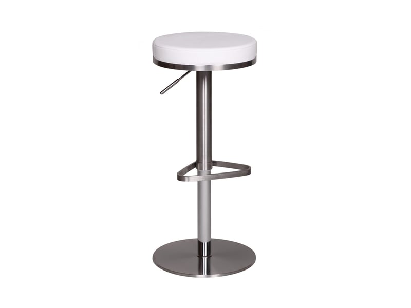  Tabouret de bar rond réglable en hauteur 38x38x5782 cm en pu blanc  - Conforama A