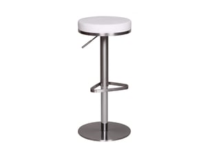 Tabouret de bar rond réglable en hauteur 38x38x5782 cm en pu blanc