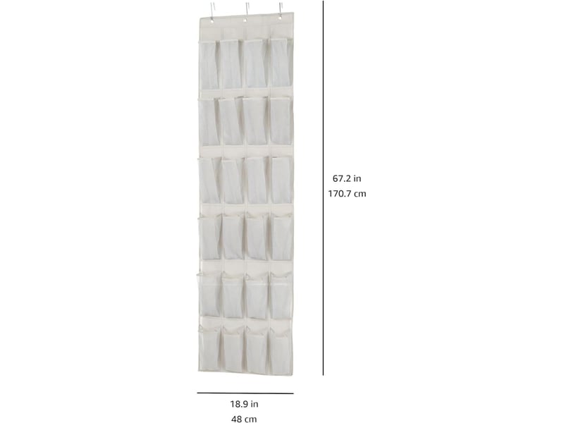  Organisateur de rangement suspendu pour porte, à chaussures, tissu en maille multicouche, 24 poches, blanc SJY-HRC0005130LY - Conforama A