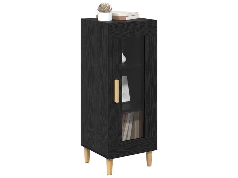  Buffet - bahut - meuble de rangement chêne noir 34,5 x 32,5 x 90 cm bois d'ingénierie  - Conforama C