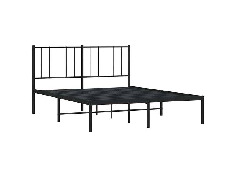  Lit double- lit adulte -  cadre de lit métal sans matelas et tête de lit noir 160x200 cm  - Conforama B