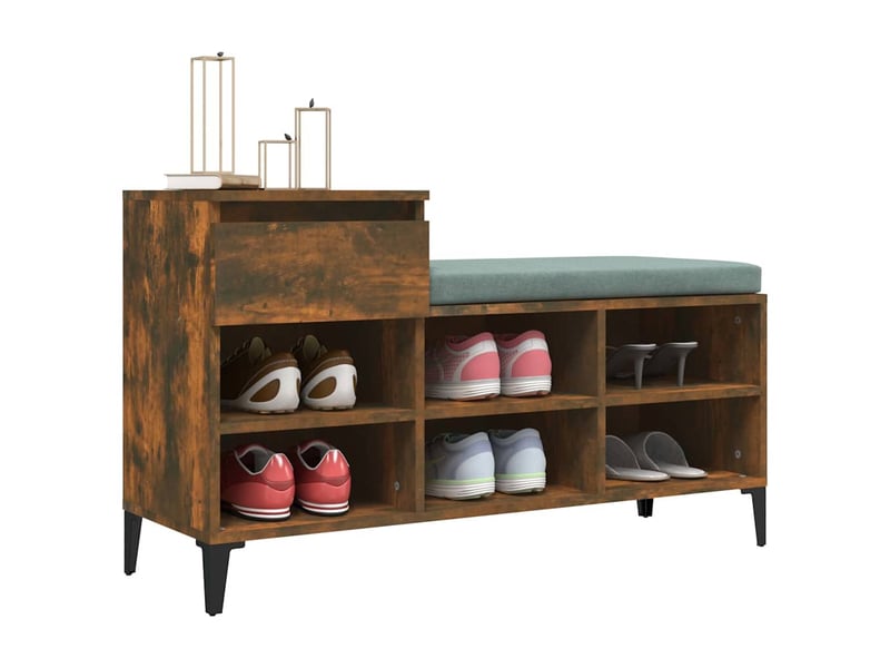  Meuble à chaussure, armoire à chaussures chêne fumé 102x36x60 cm bois d'ingénierie shl7264  - Conforama D