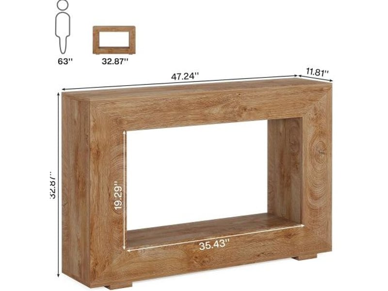  Console d'entrée 120x30x83.5 cm marron avec rangement, style campagne  - Conforama C