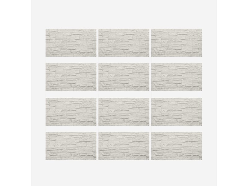 Panneau mural 3d effet pierre en polyuréthane 12 pièces 120x60 cm - blanc - Conforama C