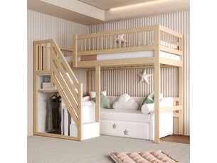 Lit mezzanine 90x200 cm <strong></strong> <strong>OMNIGLINT TRADING LTD</strong> coloris naturel