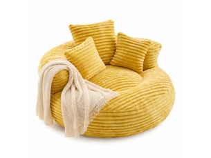 Pouf / repose pied <strong>DESMIU</strong> <strong></strong> jaune