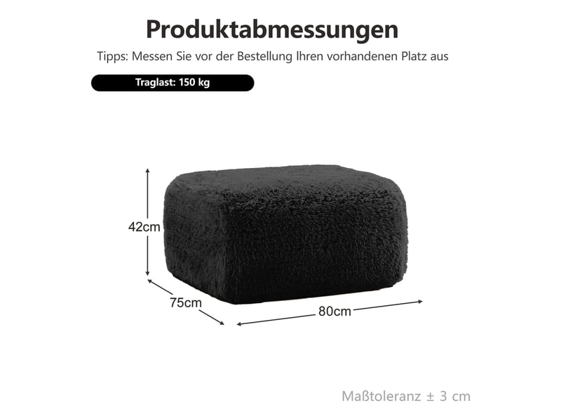  Tissu peluche ottoman aviana - noir SF20250918012 - Conforama D