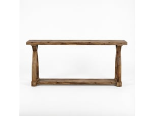 Table console 160 x 30 x 81 cm - marron - étagère basse, pieds réglables et style campagne élégant