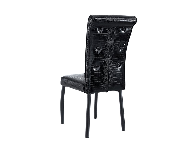  Lot de 2 chaises de salle à manger,61,5x42x101 cm,style vintage,pvc,noir  - Conforama E