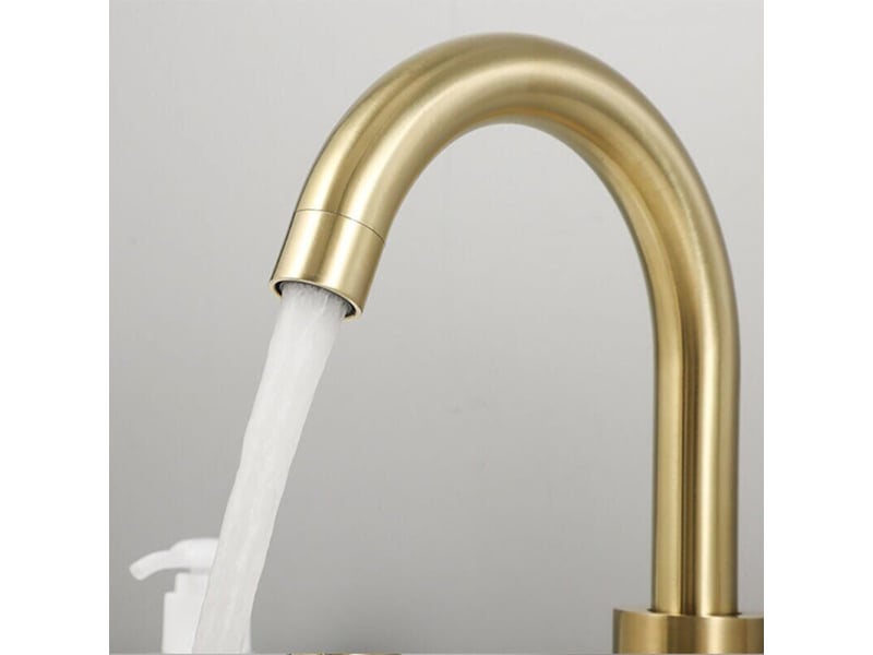  Robinet salle bain, robinet lavabo pivotant à 360°, mitigeur lavabo à bec haut, robinet pour salle de bain ou petite cuisine, doré brossé - doré  - Conforama E