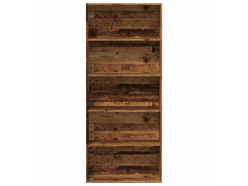  Bibliothèque, meuble de rangement salon vieux bois 80x30x189 cm bois d'ingénierie  - Conforama D