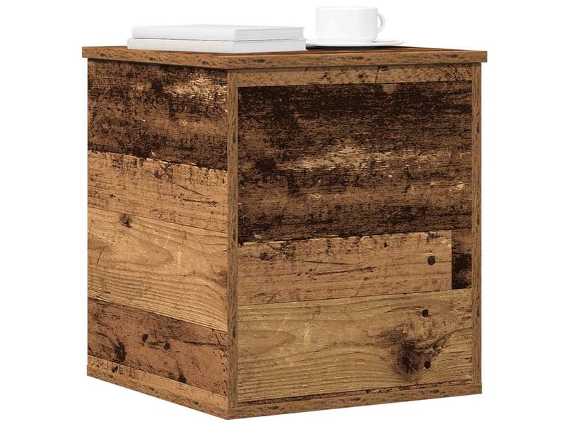  Boîte de rangement, coffre de rangement bois ancien 40x42x46 cm  - Conforama C