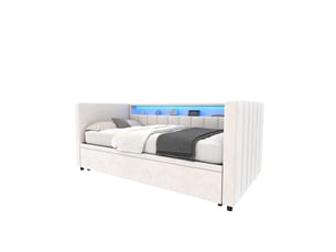 Lit gigogne 90x190 cm WISHDOR coloris beige