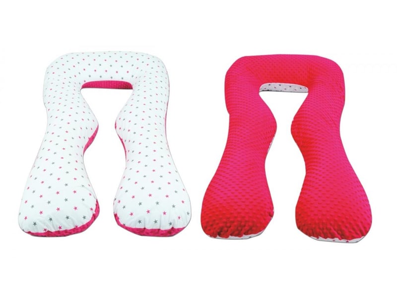  Coussin d'accouchement d'allaitement usages multiples  étoiles grises et roses sur fond blanc  rose 42204326.8 - Conforama A