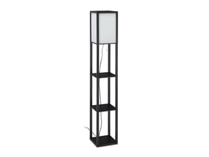 Lampe droite moderne avec étagère design pratique 180 x 40 x 20 cm en bois noir 13_0009695