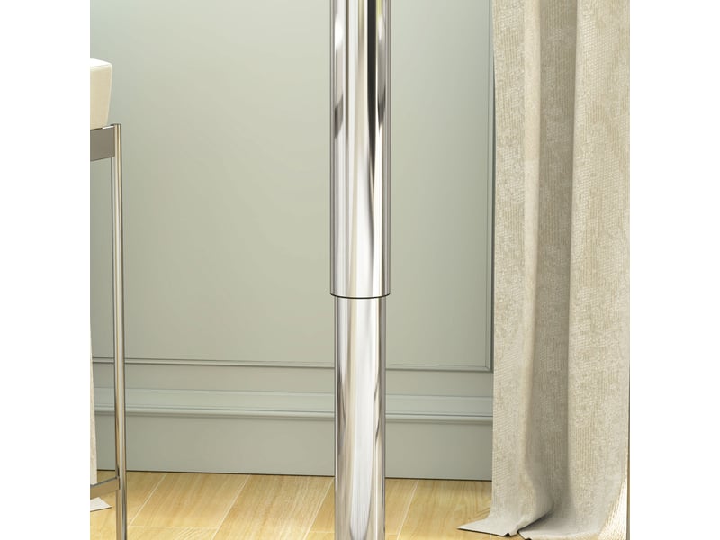  Table de bar table bistro mange-debout hauteur réglable 67-93 cm plateau pivotant 360° métal blanc ø 63 cm  - Conforama W