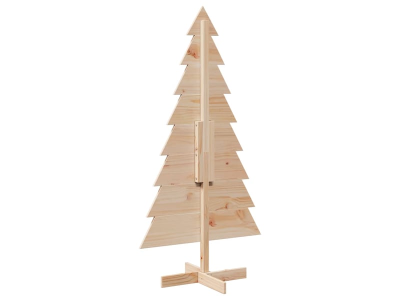  Arbre de noël, sapin de noël en bois pour décoration 150 cm bois massif de pin  - Conforama E