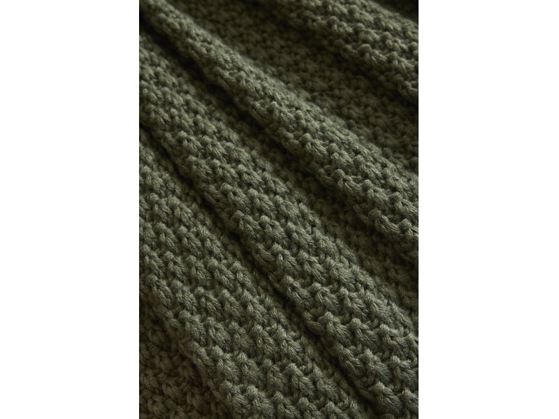  Plaid 125 x 150 cm polyester tricot uni olympia kaki 15697 - Conforama C