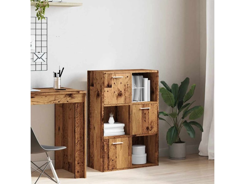  Bibliothèque, meuble de rangement salon vieux bois 60,5x30x90 cm bois d'ingénierie  - Conforama C