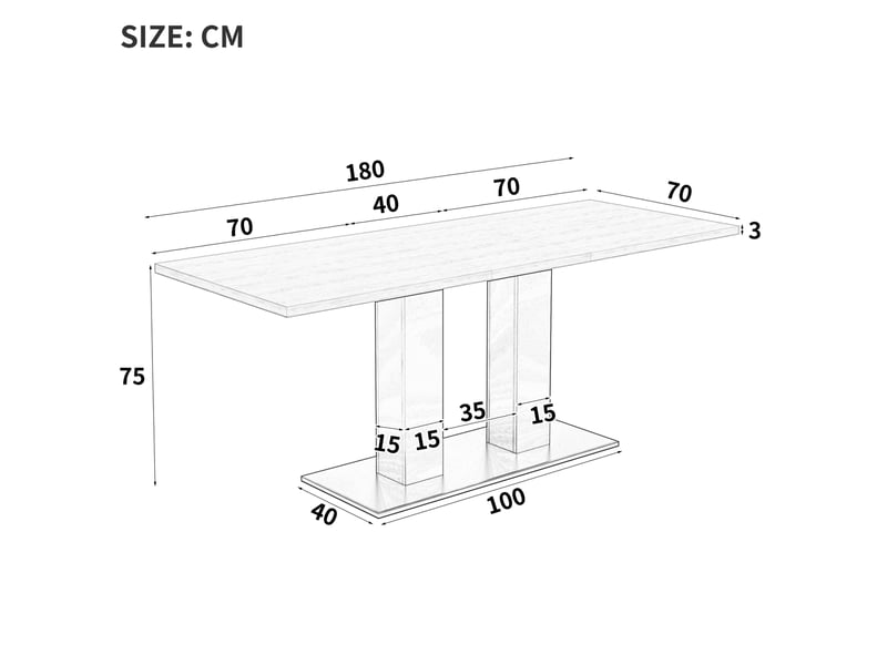  Table à manger extensible 140x70 cm mdf naturel  - Conforama E