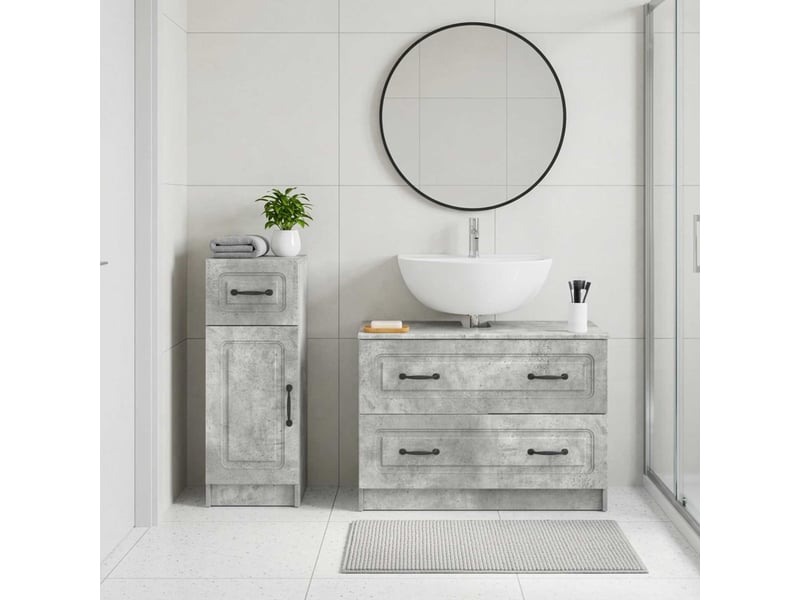 Ensemble de 2 meubles de salle de bain utrecht gris béton cf63215 - Conforama B