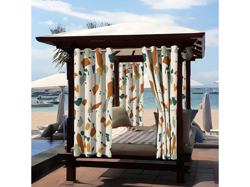 Rideau extérieur résistant aux intempéries en deux parties pour balcon, tonnelle, jardin, terrasse, parterre de fleurs, l 200 cm x h 200 cm  - Conforama C