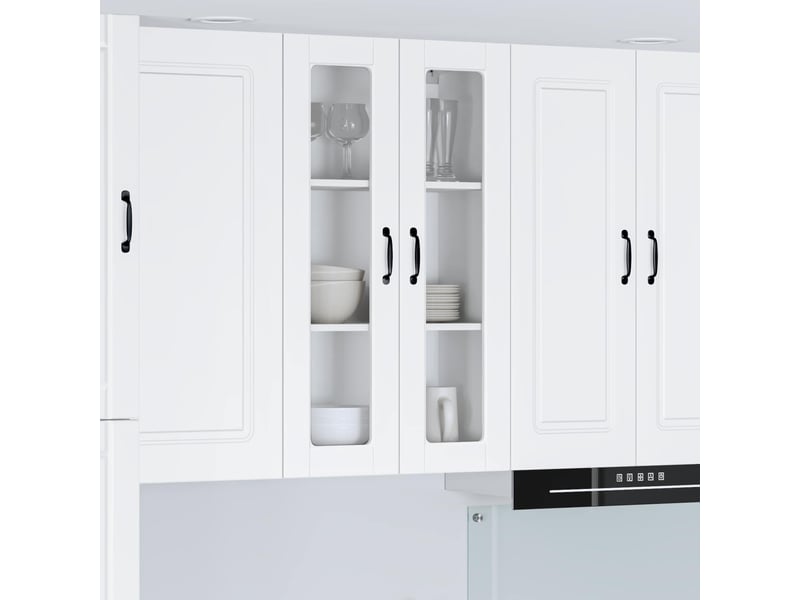  Meuble mural de cuisine, cabinet en verre mural blanc 60x31x100cm shl2165  - Conforama B