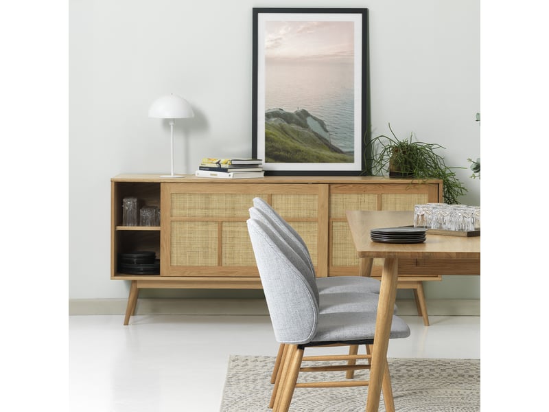 Buffet 2 portes 180 cm - bois et rotin - capri Made in Europe - Conforama E