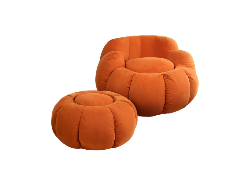  Table ronde vercart pumpkin orange 85 cm polyester - hauteur 43 cm  - Conforama A
