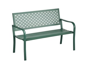Banc de jardin 2 places 127x63x83 cm – vert foncé – acier thermolaqué résistant aux intempéries