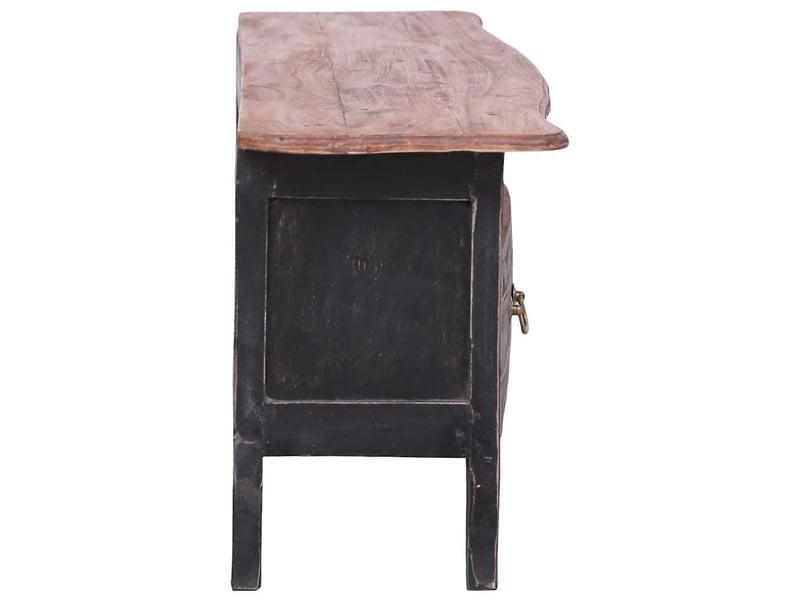  Meuble tv - banc tv - meuble de rangement 120x30x40 cm noir bois d'acajou massif  - Conforama E