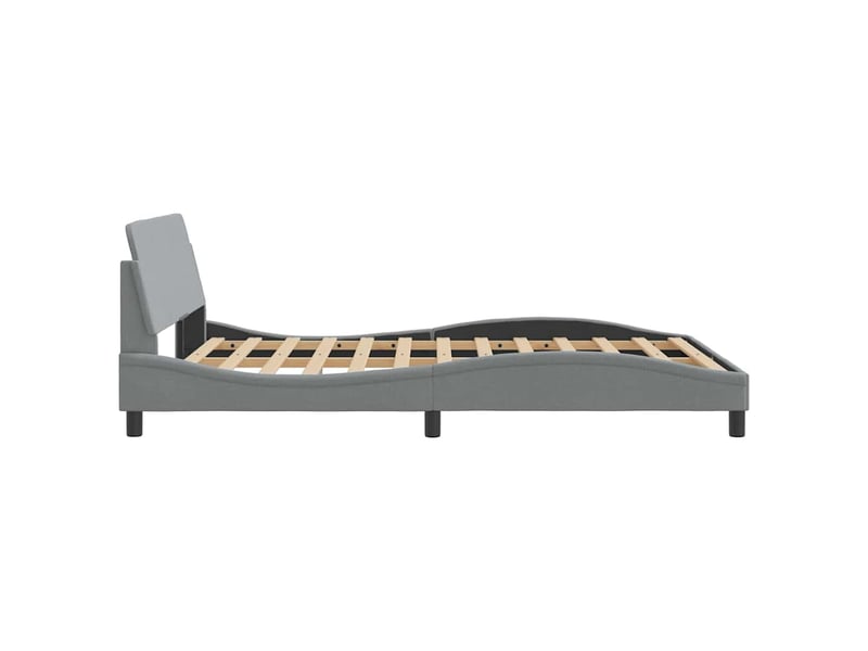  Lit double- lit adulte -  cadre de lit dover gris clair 135 x 190 cm tissu  - Conforama D