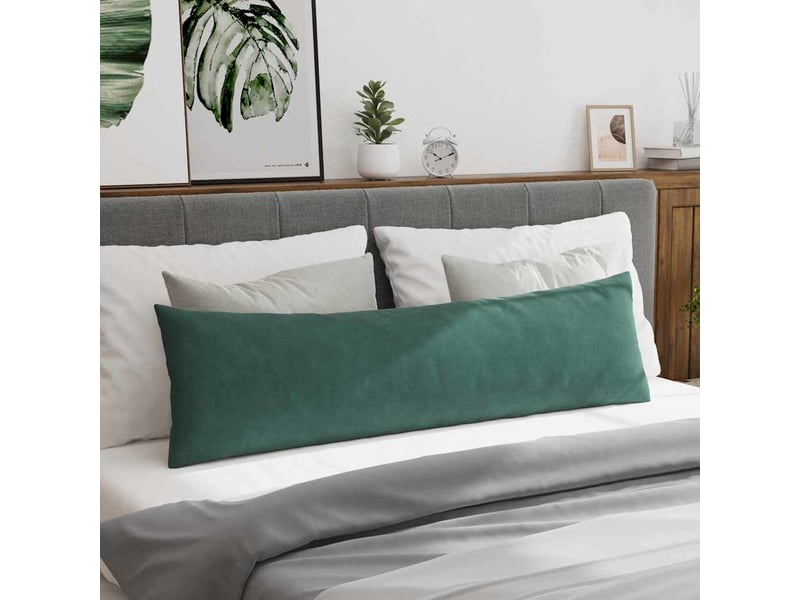Lot de 2 coussins de canapé, coussins décoratifs vert foncé 145 x 40 cm cf59180 - Conforama D