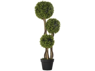 Plante artificielle buis 90 cm – vert clair – protection uv, pot lesté inclus, pour intérieur et extérieur