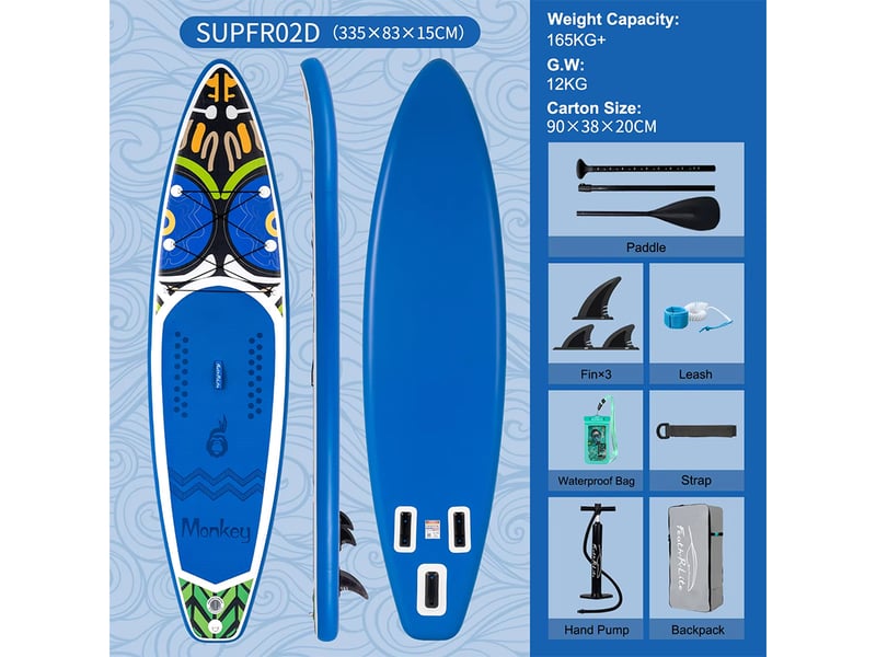  Planche de SUP Funwater SUPFR02D - 335x82x15cm 180kg  - Conforama D