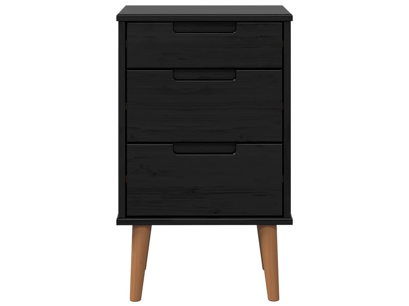  Table de chevet avec tiroir noir 40 x 35 x 65 cm pin massif  - Conforama E