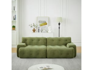 Canapé 2 places,224x104x66 cm,avec assise confortable,tissu chenille,vert