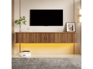 Meuble tv coloris naturel 175 cm <strong></strong>  <strong>Qualité haut de gamme</strong>