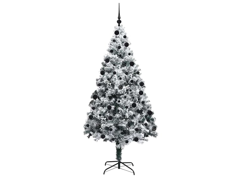  Sapin de noël - arbre de noël artificiel blanc 210 cm pvc, acier et plastique  - Conforama D