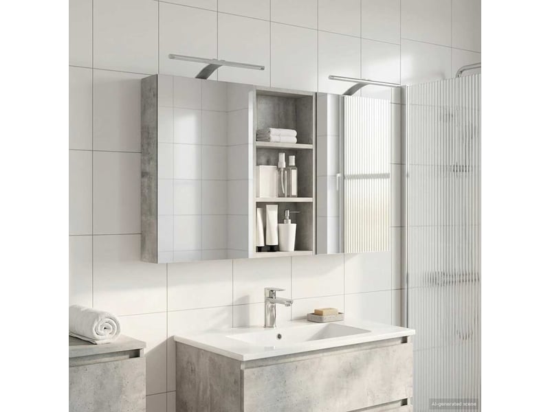  Ensemble de meubles de salle de bain 3 pcs 110x10.5x60.5 cm shl462  - Conforama B