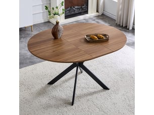Table à manger extensible moderne en mdf et métal finition noyer