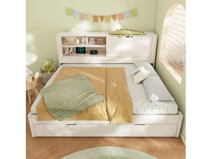 Lit gigogne 140x190 cm VIVRYN coloris blanc