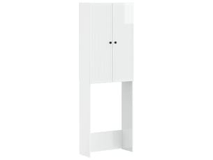 Armoire de toilette, meuble de toilette ede blanc brillant 66x25.5x190 cm
