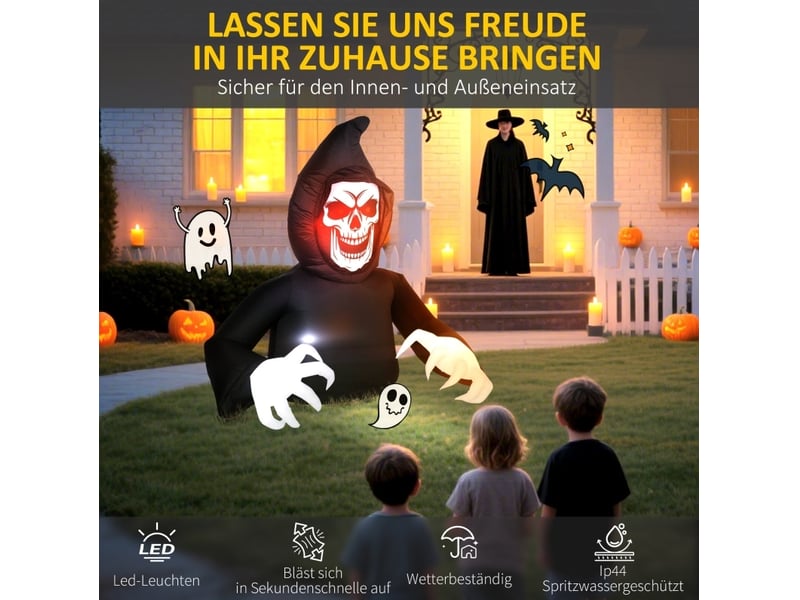  Décoration gonflable halloween 190x115x180 cm led noire  - Conforama C