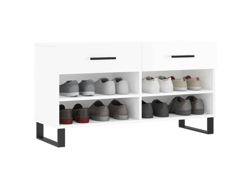  Banc à chaussures blanc brillant 102x35x55 cm bois d'ingénierie shl9256  - Conforama C