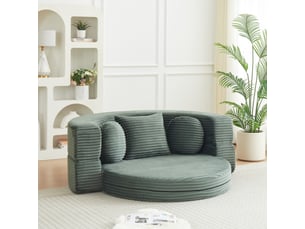 Canapé droit compressé convertible <strong>MODFU</strong> <strong></strong> 1 place Velours côtelé vert