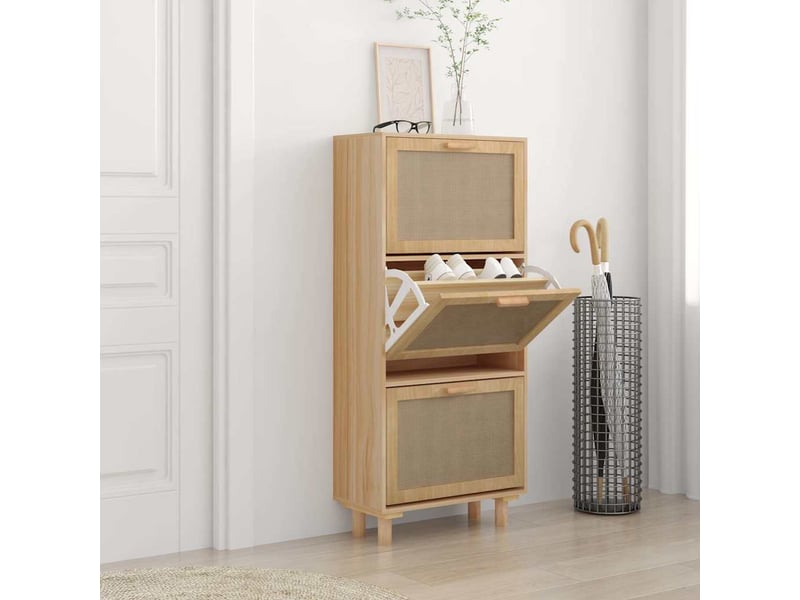  Meuble à chaussure, armoire à chaussures marron 52x25x115cm bois d'ingénierierotin  - Conforama B