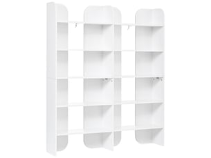 Bibliotheque coloris  blanc 5 étagère(s) KORFEE  - 44.4 cm x 135 cm