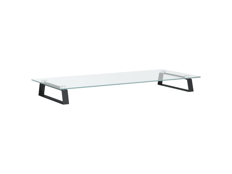  Support de moniteur table meuble bureau 80 x 35 x 8 cm verre trempé et métal noir 02_0044904  - Conforama A