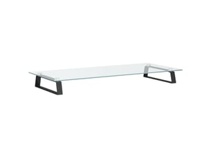 Support de moniteur table meuble bureau 80 x 35 x 8 cm verre trempé et métal noir 02_0044904